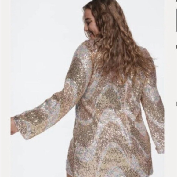 H&M Rose Gold Sequin Dress - Size XL - Picture 2 of 12